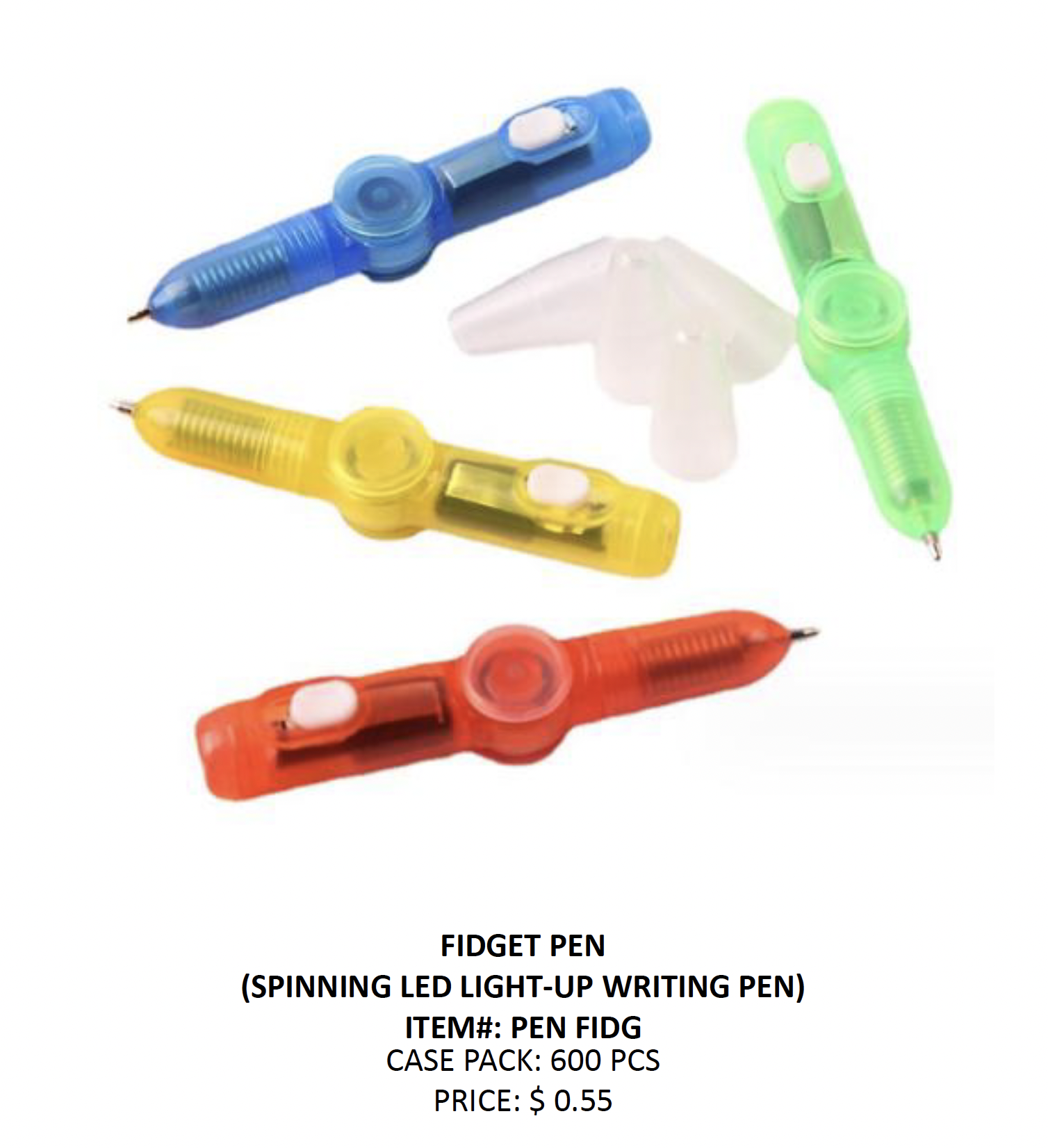 FIDGET PEN (SPINNING LED LIGHT-UP WRITING PEN)