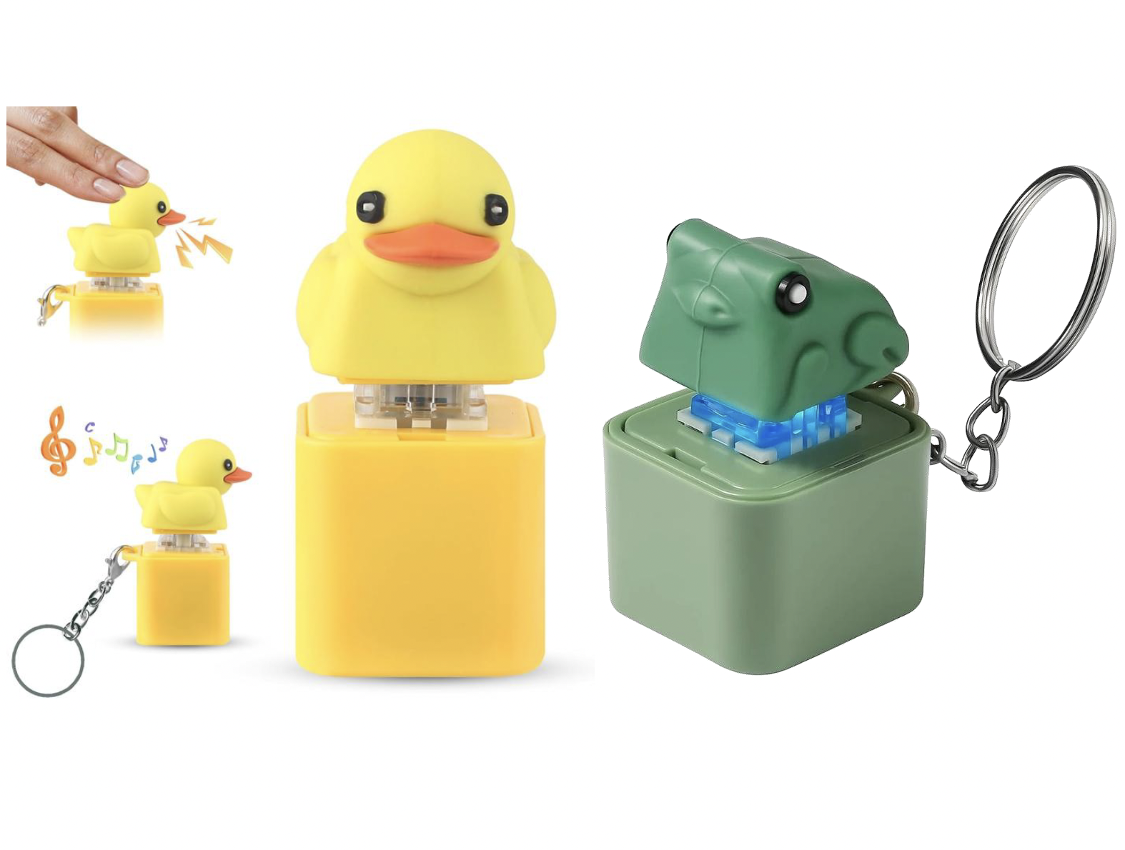 DUCK/FROG FIDGET KEYCHAIN W/ SOUND AND LIGHTS BATTERY-OPERATED