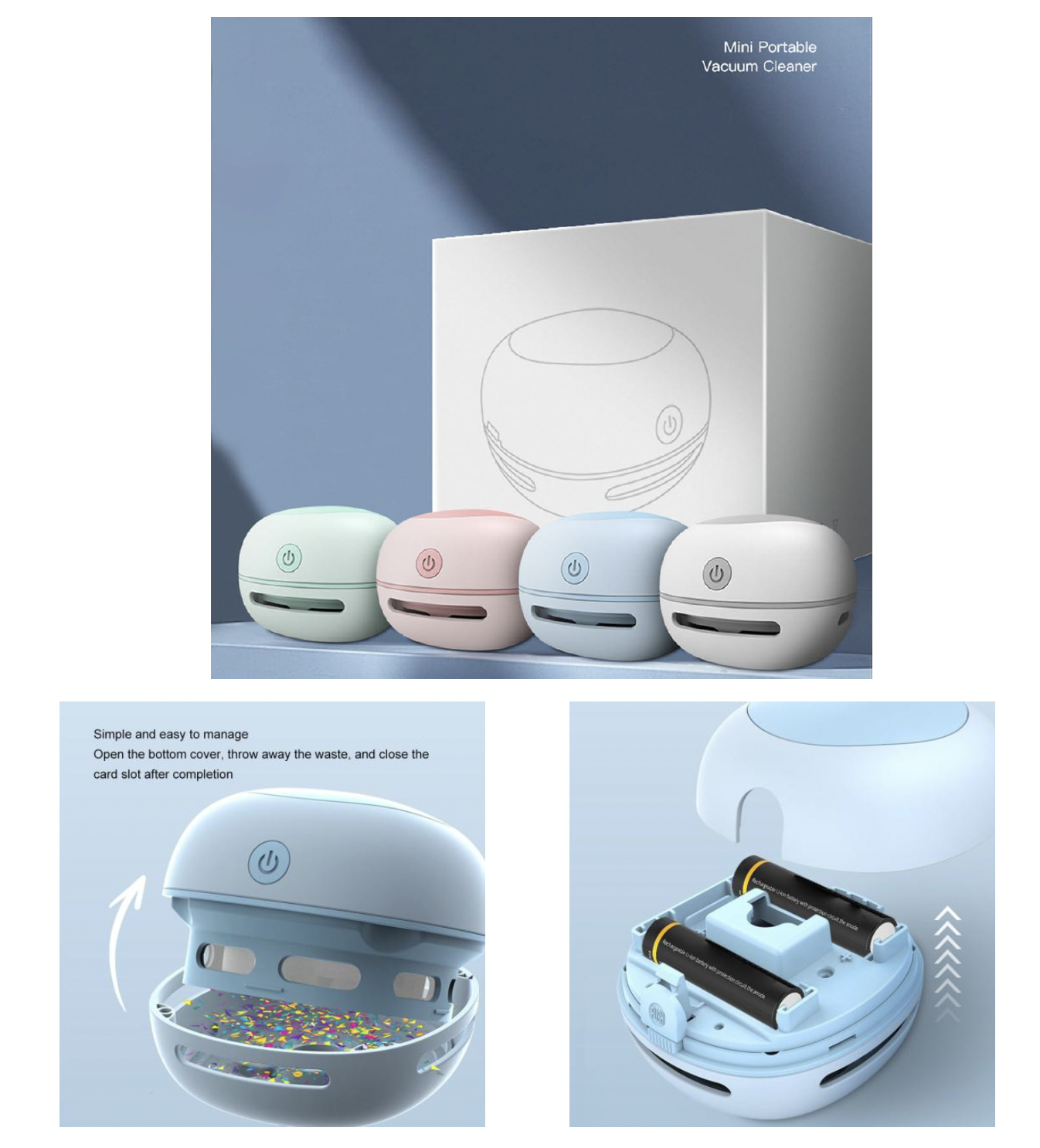 BATTERY-OPERATED DESKTOP VACUUM Battery