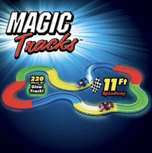 GLOW TRACKS (FLEXIBLE RACE TRACK WITH BATTERY OPERATED VEHICLES)